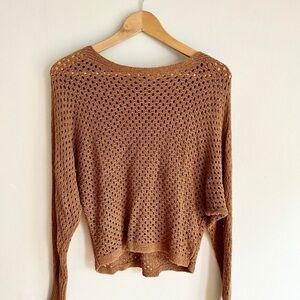 Women’s Express Brown crochet knit sweater #crochet #knitwear